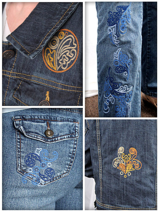 Chic Embellishments Denim Jacket and Jeans