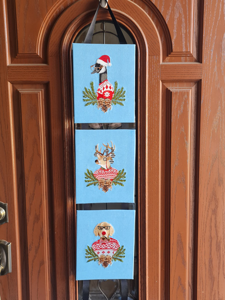 Holiday Homies Door Decor Tula Pink machine embroidery project