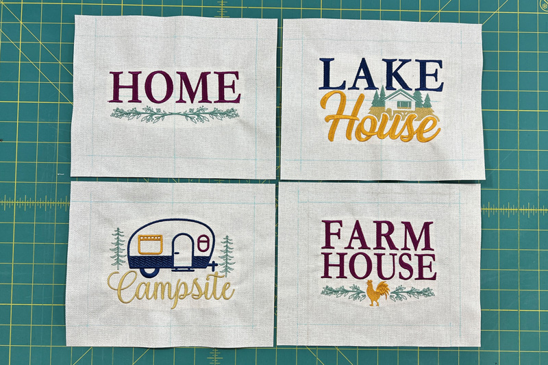 'Welcome to Our House' Pillow trim finished embroidery designs