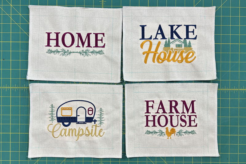 'Welcome to Our House' Pillow finish embroidery design edges