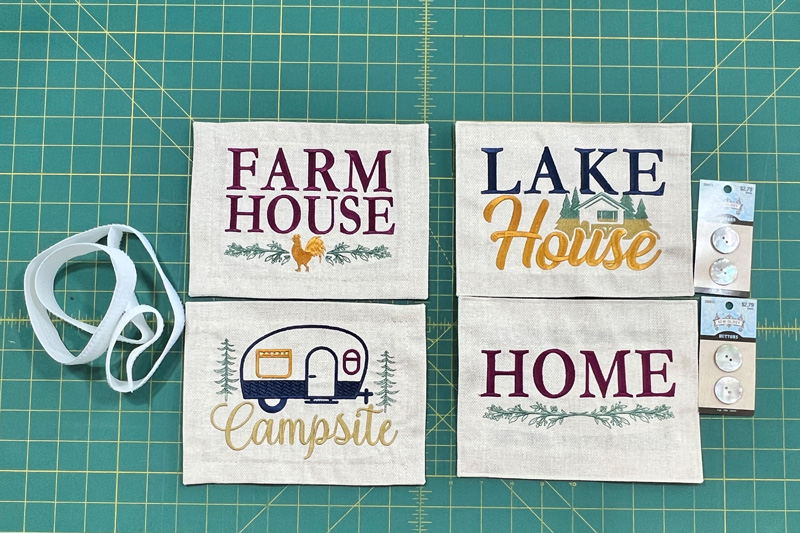 'Welcome to Our House' Pillow finish embroidery design edges