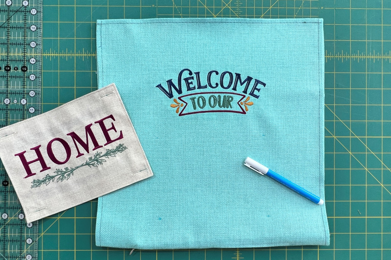 'Welcome to Our House' Pillow mark buttons