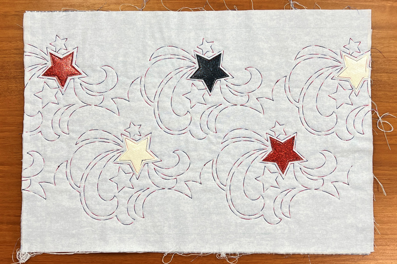 Stars & Stripes Quilted Placemats stitch stars