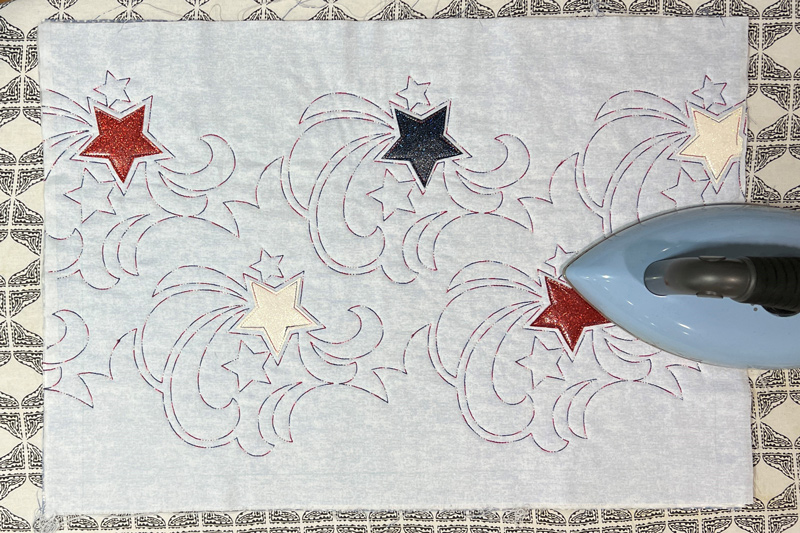 Stars & Stripes Quilted Placemats press stars