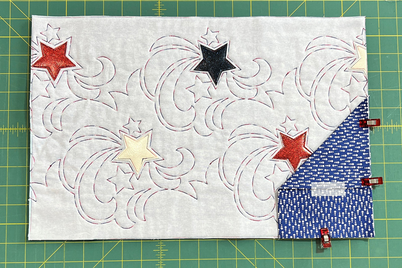 Stars & Stripes Quilted Placemats attach pocket
