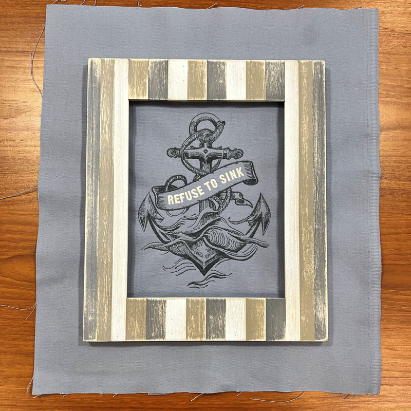 Nautical Embroidered Wall Art place in frame
